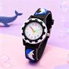 Cute Dolphin Silicone Watch Strap with Colorful Hands and Markers for Children, Suitable for Daily Wear and Christmas Gifts