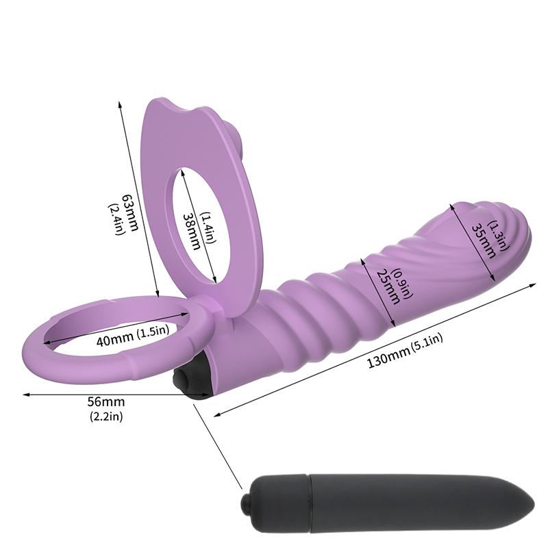 Double Penetration Penis Ring 10 Modes Vibrator Penis Enlargement Dildo Anal Sexy Toy for Men Women Stimulation of the Clitoris