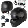 ISHINO SHOKAI LIBERTER 736 Full-Face Motorcycle Helmet, ISN21402, Free Size (Approx. 57-60cm), Matte Black