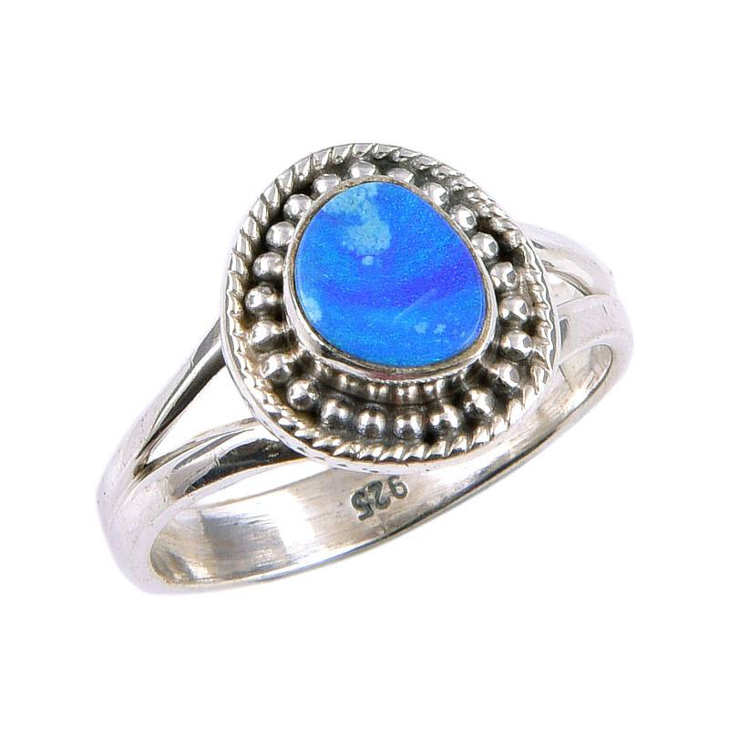 Natural Australian Opal Gemstone 925 Solid Sterling Silver Ring Size 5.5 Z2N65