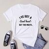 I Have A Good Heart But This Mouth T-shirt Satire Adult T-shirt Satire Humor Funny T-shirt Gift Graphic T Shirts Women Clothing
