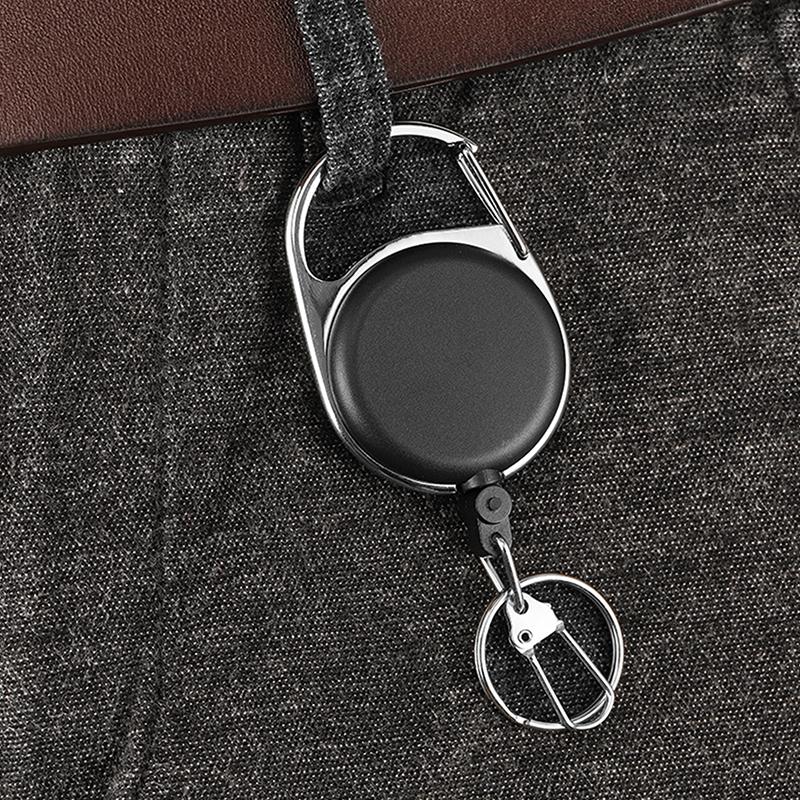 Easy-Pull Buckle Retractable Keychain With Scale Ruler Anti-Lost For Fishing Gear Multi-Function Tackle Accessory