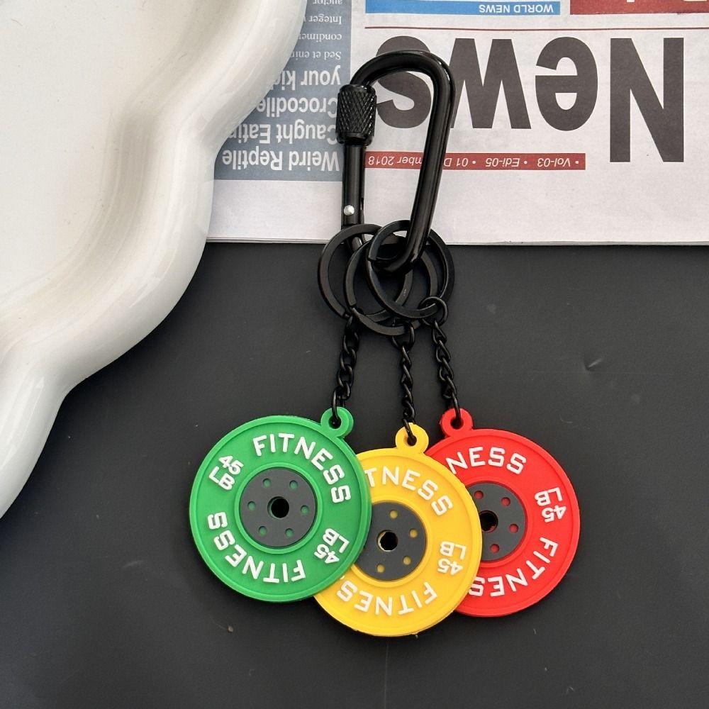 Mini Barbell Plates Key Chain 3-in-1 Fitness Series Pendant  Bodybuilder