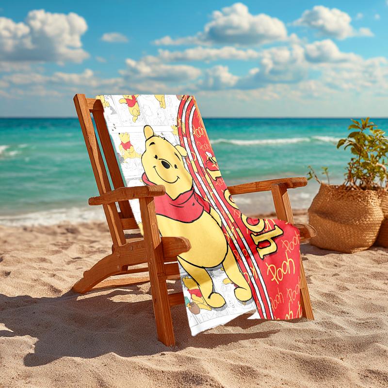 1Pc Winnie Pooh Adventure Beach Towel, Quick Dry, Multi-Use for Beach Pool Gym Yoga Home Travel, Christmas, Halloween, Xmas Gift S929571