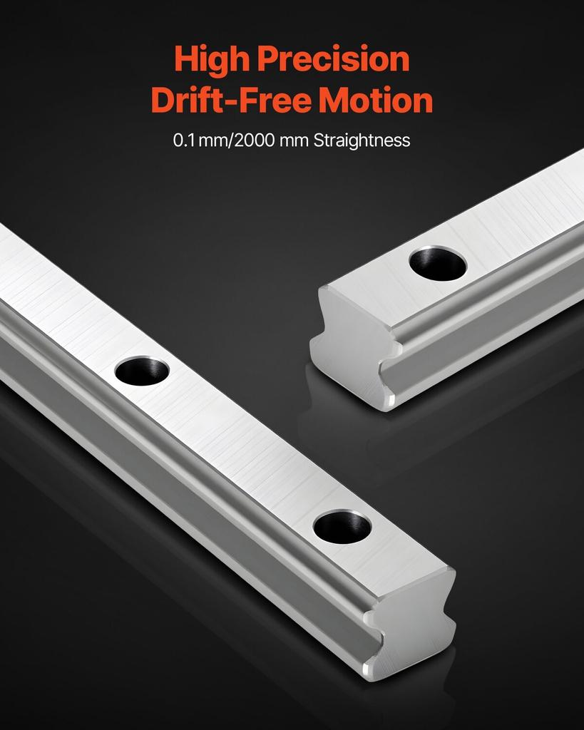Linear Rail Guide Kit, HGR20, 2Pcs 2000 mm (78.74 inch) Linear Motion Rails and 4Pcs Bearing Slide Blocks, Anti Rust and High Precision Kit, for DIY,