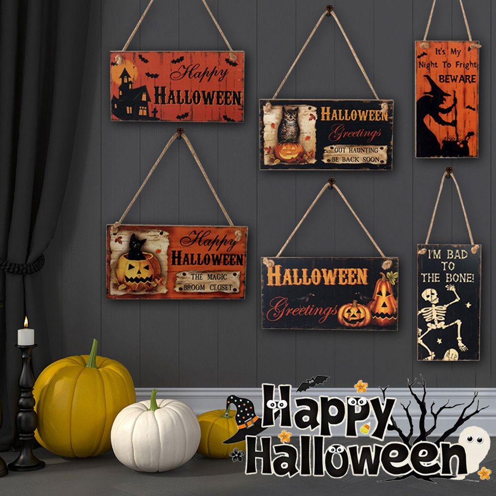 Party Supplies For Home Door Wall Hanging Ornament Wooden Plaque Wood Sign Halloween Decoration