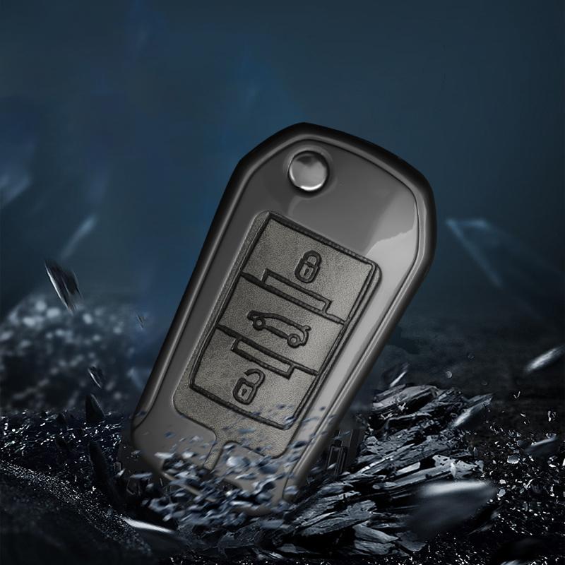 DBGO4 Leather Zinc Alloy Car Flip Key Case Cover Holder Shell Kerring For Citroen C3 C4 CACTUS C6 C8 Auto Key Protector Accessories