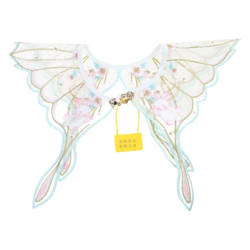 

Lace Floral Girls Lapel Decorative Chinese Hanfu Embroidery Collar Flower Ancient Art Traditional Shawl Collar Lapel 1