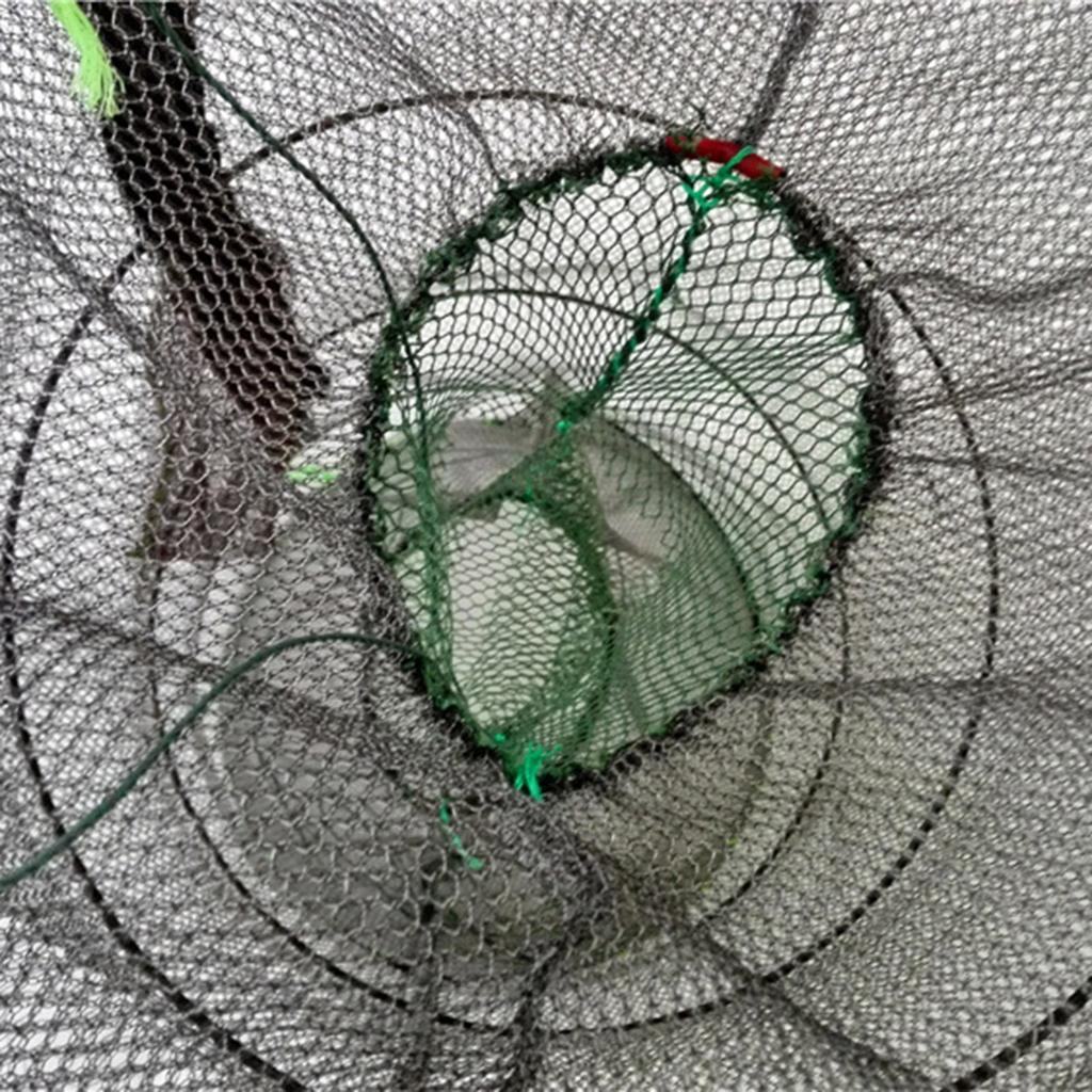 1Pcs Collapsible Steel Wire Nylon Net Fish Cage Mesh Fine Trap For Crab Shrimp And Crayfish Fishing Tackle Outdoor Enthusiasts