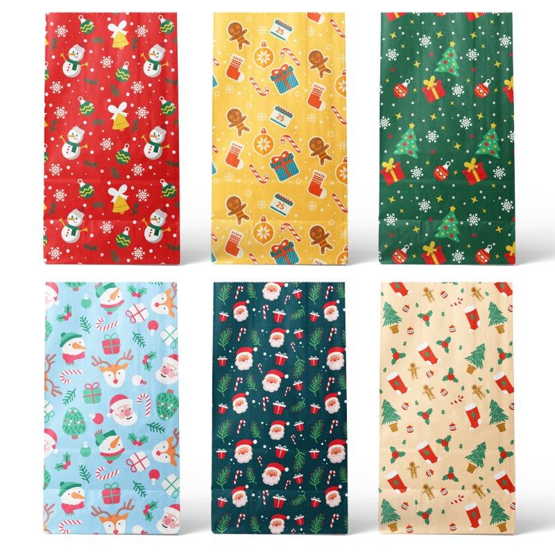 Christmas gift bag gift packaging bag Amazon Santa flat mouth paper bag Christmas Eve apple packaging bag