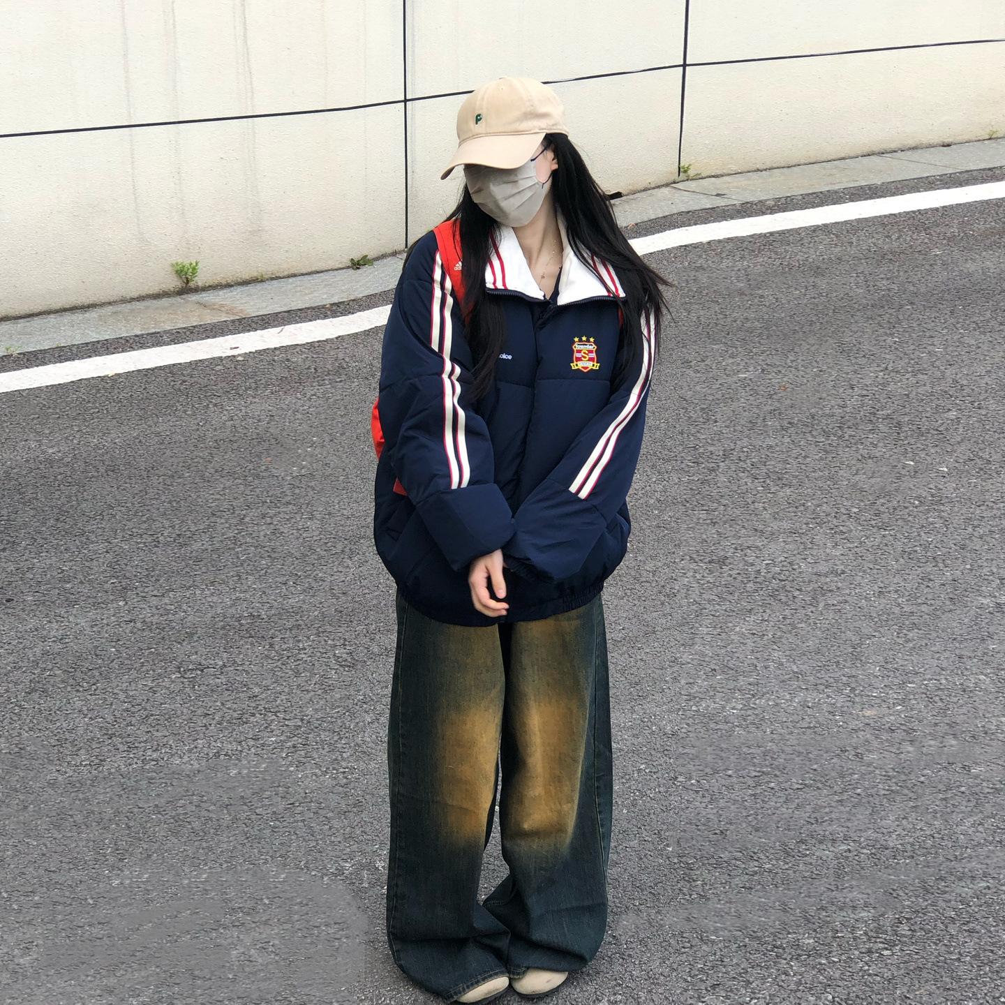 

Ретро хлопковая куртка для женщин Новая зимняя хлопковая куртка Пуховая хлопковая куртка для студентов Куртка для пар XL