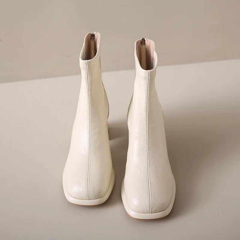 Fashion Comfort Fashion Winter Shoes Platform Boots Genuine Leather Large Size 43 Women Ankle Boots Women High Heels Ladies Booties