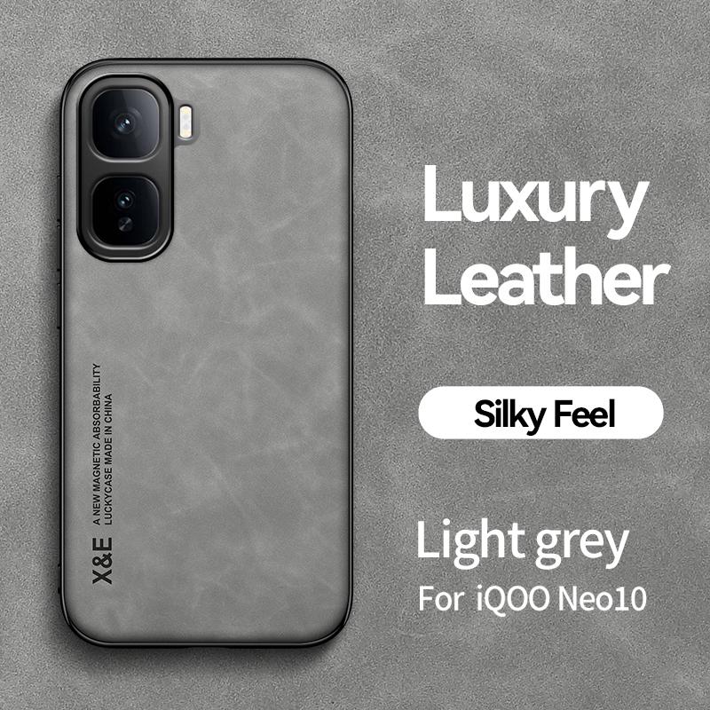 For VIVO iQOO Neo 10 Built-in Magnetic Wear-Resistant Anti-Drop Lens All-Inclusive Lamb Leather Phone Case