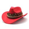 Tibetan Ethnic Style Decoration, Casual Sunshade, Sun Protection And Warmth, Men'S And Women'S Woolen Western Cowboy Hats, Spring Mongolian Hats