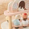 Wooden Ice Cream Cart Pastel Young Child for Playroom
