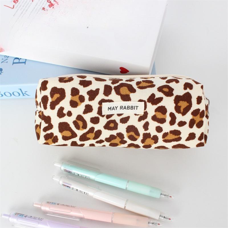 Cute Corduroy Makeup Bags Pencil Case Solid Color Pen Bag Pouch Gift for Girls School Office Stationery Organizer Supplies