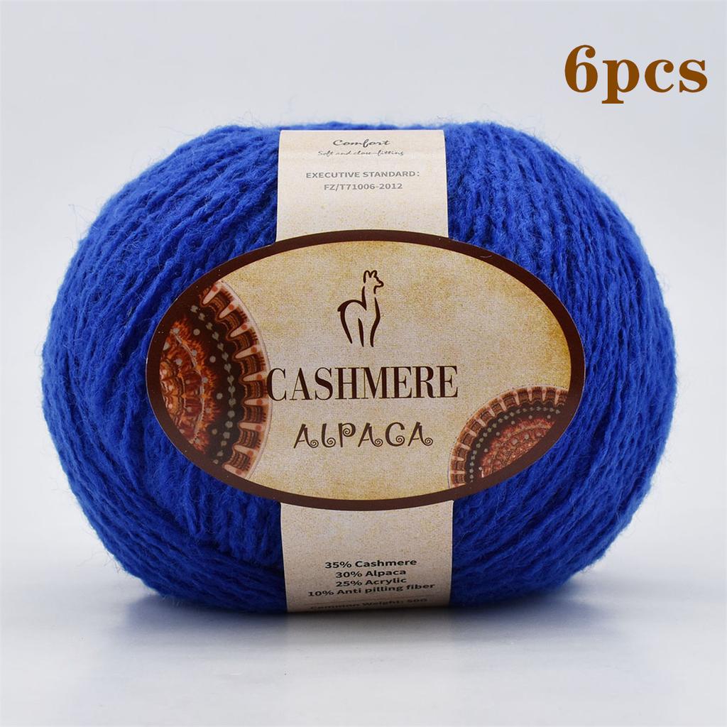 6pcs Luxurious Alpaca Cashmere Yarn Ultra Soft & Warm Handmade DIY Crocheting Yarn Suitable for Beginners Scarves300g/10.58oz
