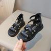 Sandali Romani Estivi Stivali Gladiatore Ragazza High Top Moda Scarpe da Festa Principessa Piattaforma Borchie Bambina Scarpe da Spiaggia Ragazza I03221