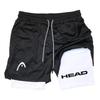 Double-Layer Digital Print Sports Shorts for Adults - Casual Fitness Apparel