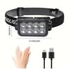 500-Lumen Ultra-Bright Hands-Free Headlamp With Sensor, Waterproof, Suitable For Outdoor Activities Such As Camping And Cycling