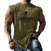 Men Sleeveless Tank Top Muscle Shirt with Beer Graphic Print Casual Summer Vest Lightweight Cotton Blend Comfortable Fit