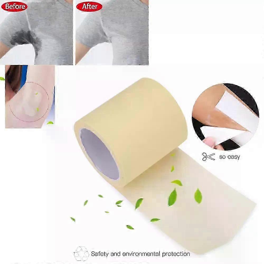 Portable 1Roll Disposable Armpit Sweat Pads Absorbing Underarm Antiperspirant Transparent Keep Dry Sticker Prevent Deodorant