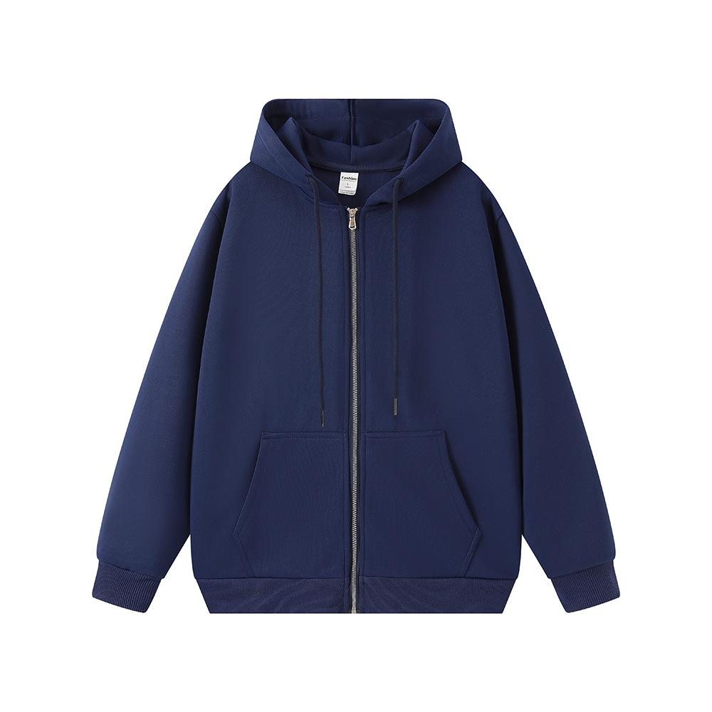 

Cardigan Sweatshirt Men s Spring Fall Lightweight Couple s Double-Zip Versatile Fashion Solid Color Streetwear Youth Trend Hooded Jacket S