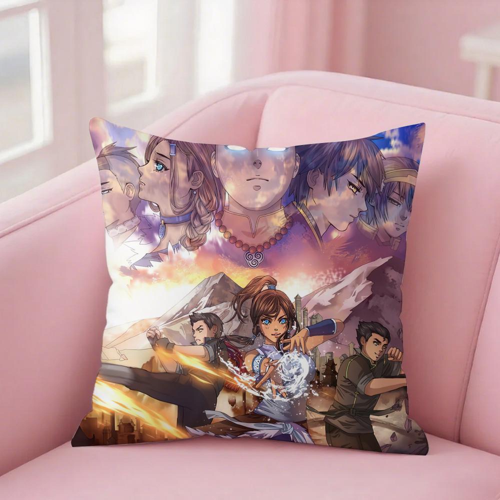Cartoon A-Star The Legend Korra Pillow Case Square Double-Sided Printing Short Plush Sofa Cushion Cover Bedroom Bedside Pillow