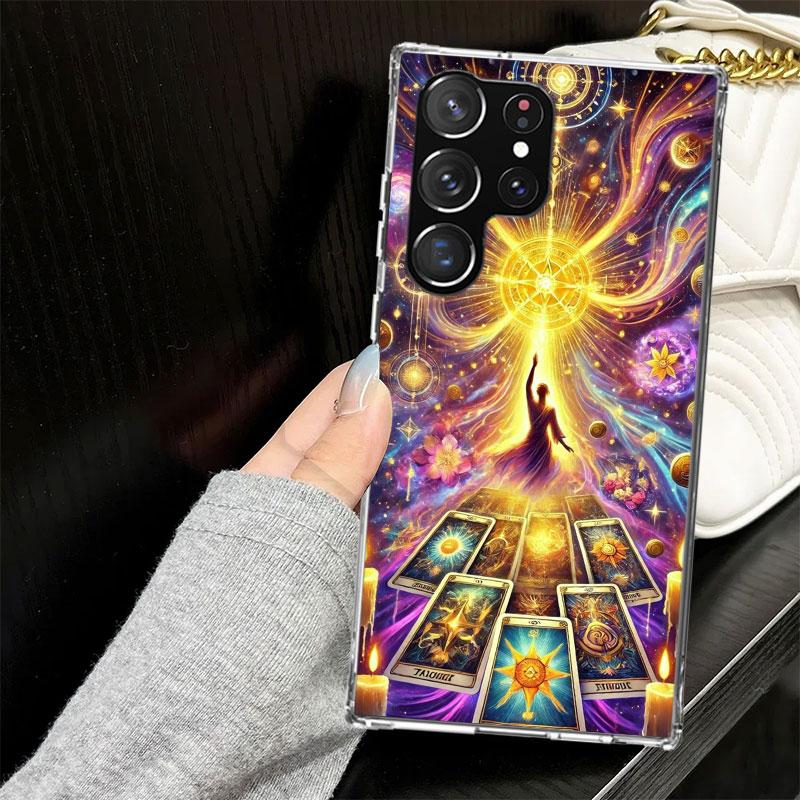 

Чехол-кошелек для карт Таро с изображением ведьмы для Samsung Galaxy S25 S24 S23 S22 Ultra Мягкий чехол для телефона S25 Edge S21 Plus S20 FE S10 + Черный чехол Samsung S23