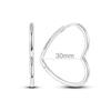 Silver Hoop Earrings 925 Silver Asymmetrical Heart Hoop Earrings For Women Fashion Silver Earring Jewelry Gift 