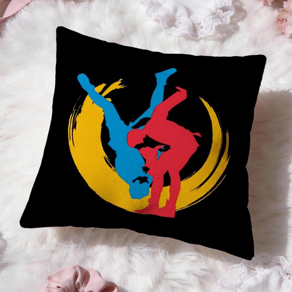Sports Judo Martial Arts Cushion Cover Premium Comfort Reversible Pillow Cove -Two in One Design for Any Room & Car Interior