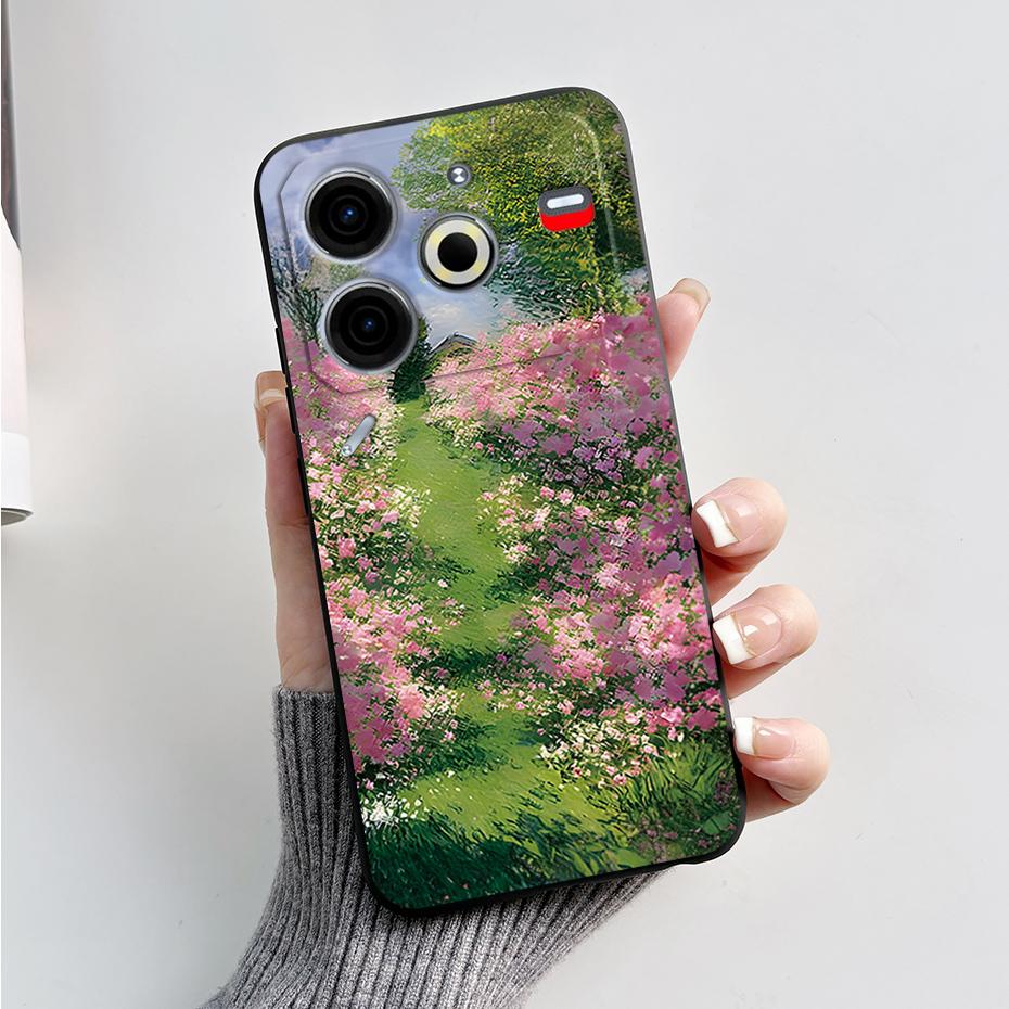 6.78" For Tecno Pova 6 Neo Case Pova6 Neo Back Cover Stylish Pattern Black Silicone Soft Phone Cases For Tecno Pova 6 Neo Fundas