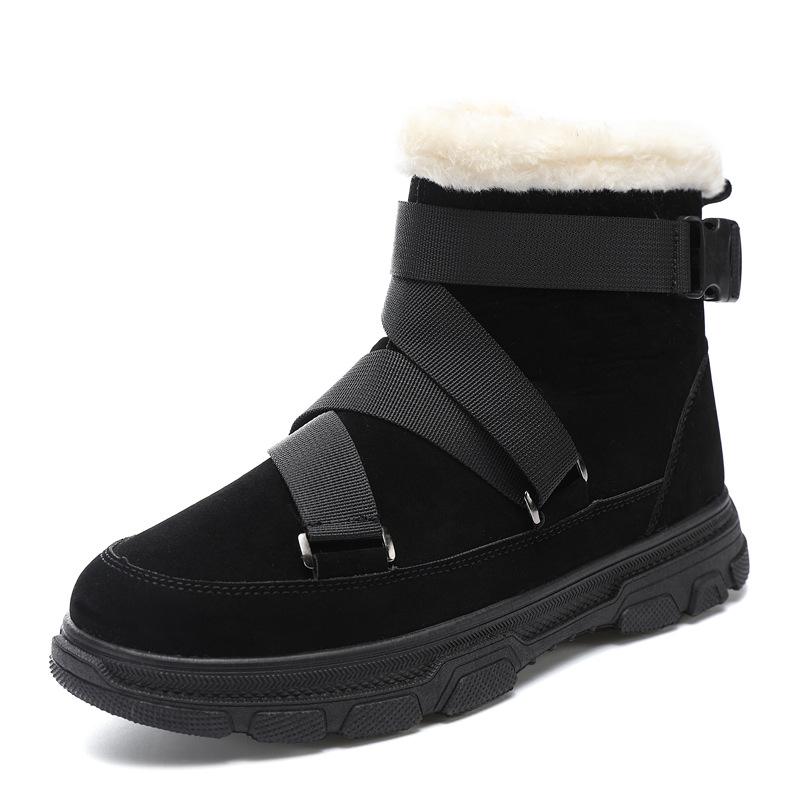 Winter snow boots thickened warm fur integrated cotton shoes youth platform bread shoes velvet Martin boots