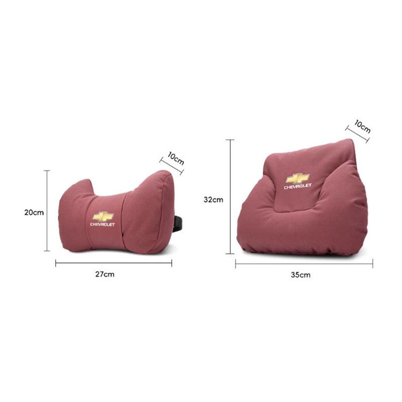 Suede Car Seat Headrest Waist Cushioning Soft Neck Pillow For Chevrolet Cruze Sonic Silverado Camaro Suburban Trailblazer Aveo