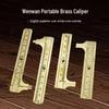 Portable Retro-Style Mini Vernier Caliper: Double-Scale Brass Ruler