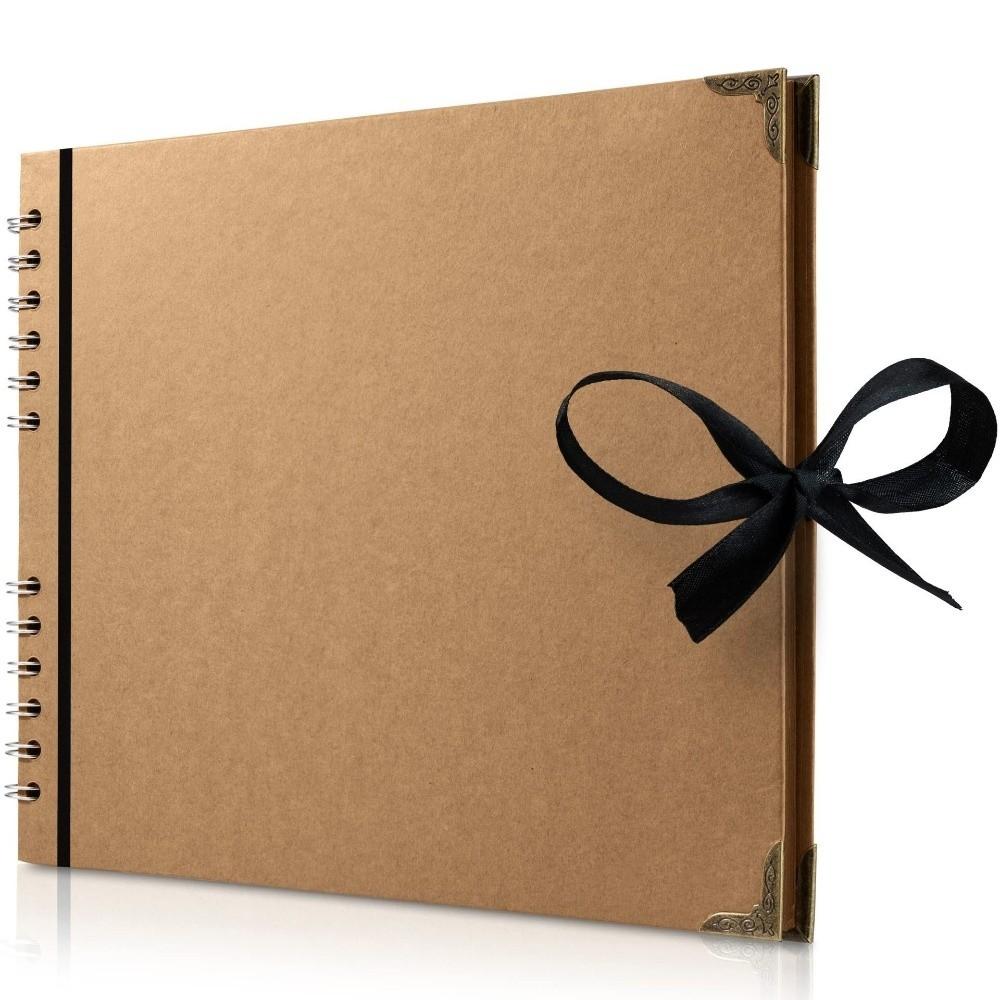 Kraftpapier Fotoalbum 8x8 Zoll Erinnerungsbuch Neues Hardcover-Album für Hochzeitsfeier