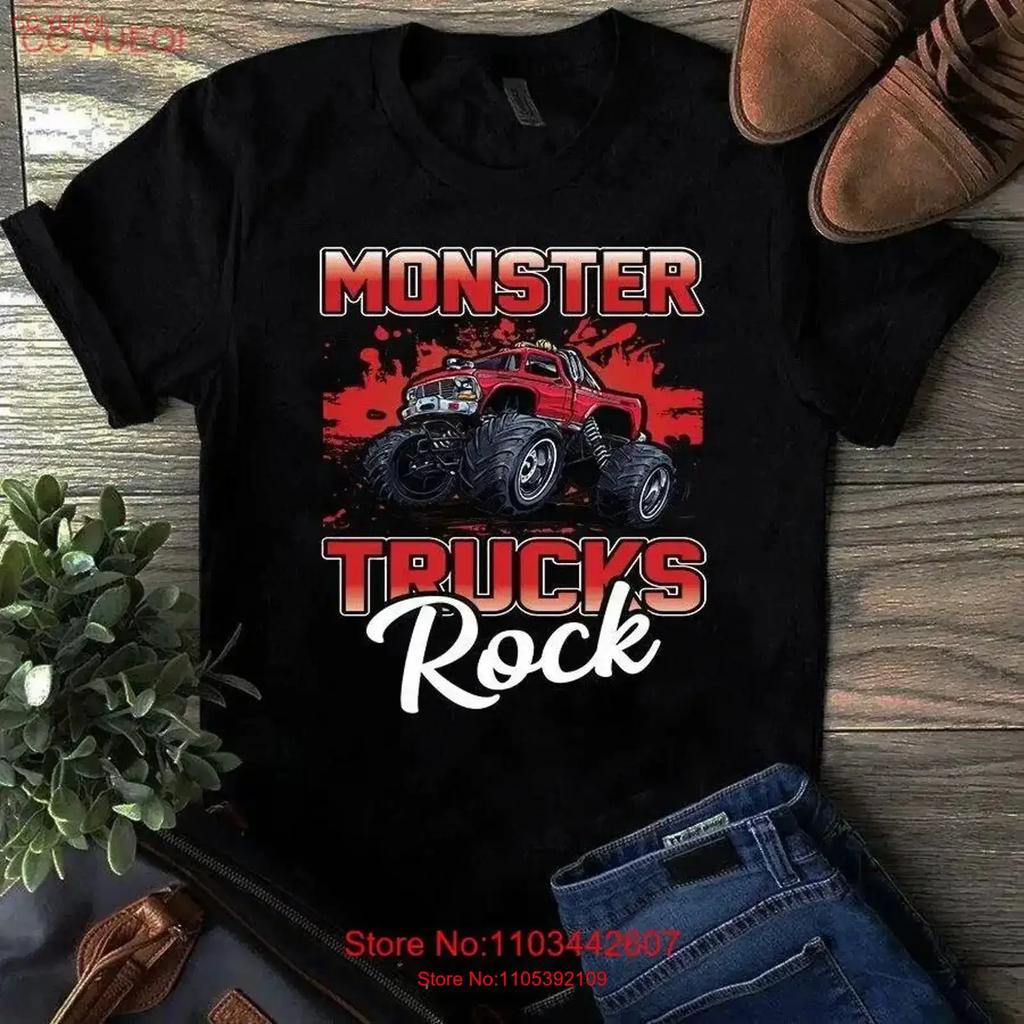 Monster Trucks Rock Trucker Truck Driver T Shirt Vintage Washed Stylish Slightly Top For Everyday Wear Designer Clothes