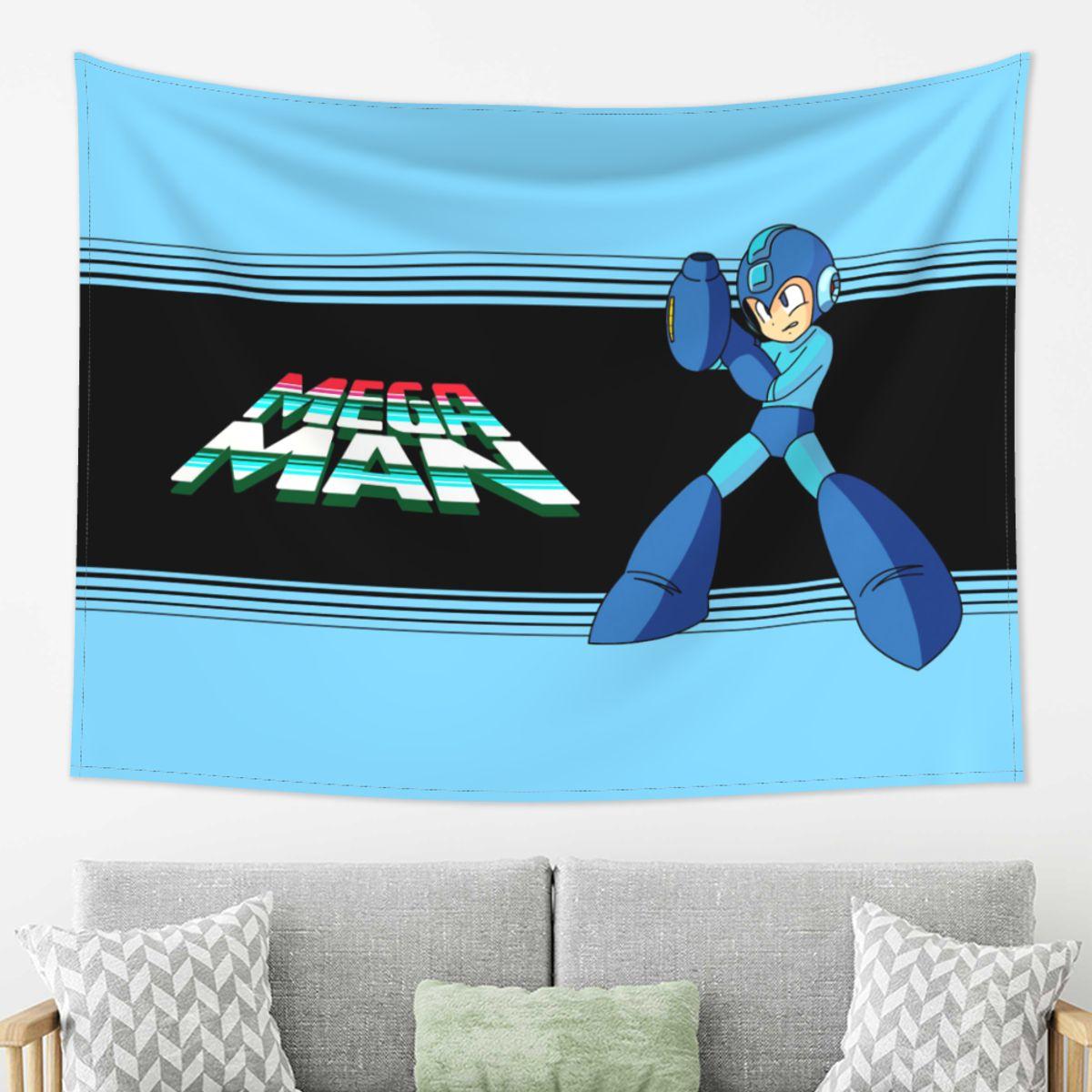 

Megaman Video Game Mega Man Tapestry Decor Art Aesthetic Tapestries for Living Room Bedroom Home Wall Cloth Wall Hanging 74x94cm(29x37in)