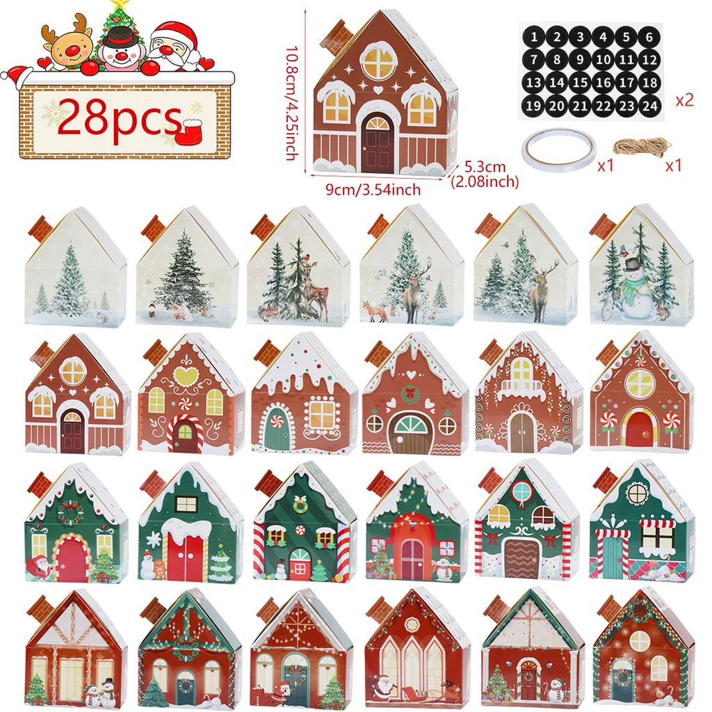Christmas Gingerbread House Candy Box Merry Christmas Decoration For Home 2025 New Year Gift Cookie Packaging Box Xmas Ornament
