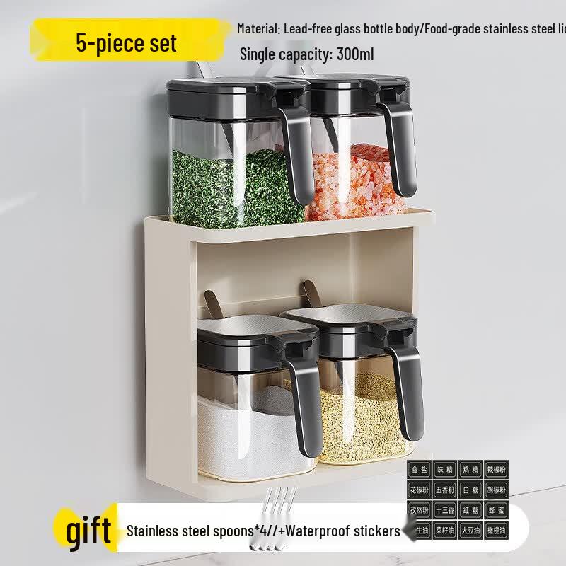 Glass Kitchen Seasoning Jar Set