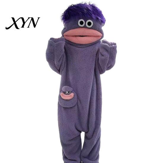 Warm Plush Onesie Funny Wearable Big Mouth Pajamas for Kids, Adults, Soft Kids Sleepwear Fleece Cozy Home Loungewear, Hooded One-Piece Jumpsuit Dress