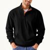 Autumn Men's Casual Stand-Collar Long-Sleeved Corduroy Sweatshirt with Pockets