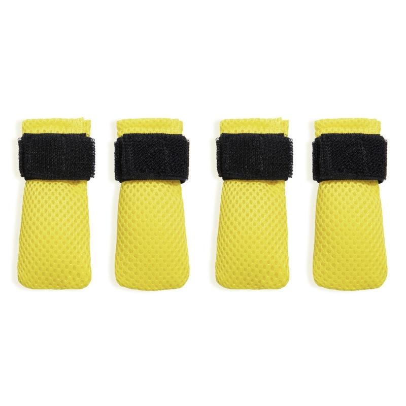 4Pcs Dog Socks Feet Cover Protective Dogs Shoes Booties with Adjustable Sticker Dogs Feet Cover Paws Socks S жёлтый