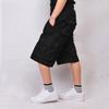 Men solid khaki multi pocket cargo knee shorts loose fit outdoor street casual walking bottoms