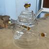 Pote de Mel de Vidro com Colher Mexedora