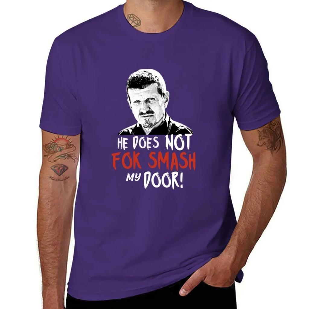 Gunther Steiner he does not fok smash my door United Kingdom T-Shirt man t shirt cute tops oversized mens t shirts top quality
