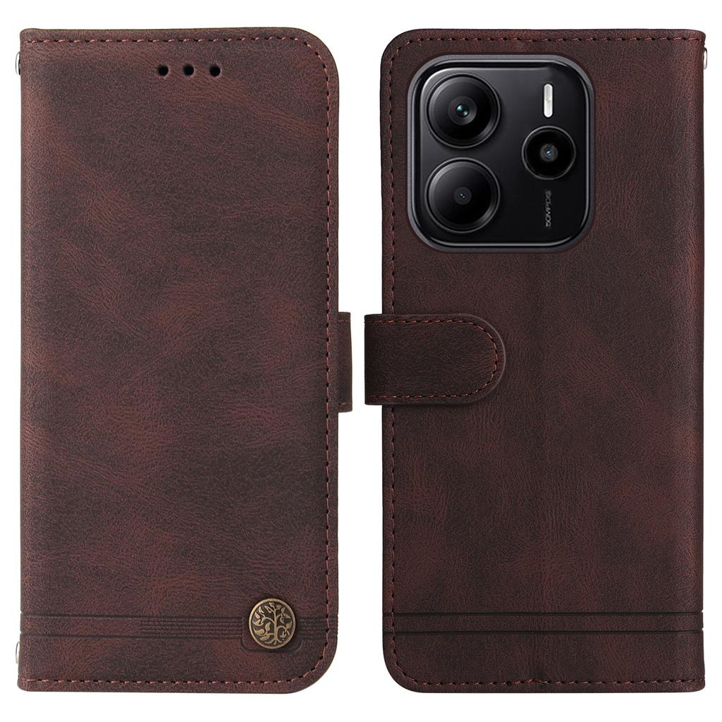 For Xiaomi Redmi Note 14 4G (164.84mm) Leather Wallet Cases Skin Touch Phone Cover Stand with Strap