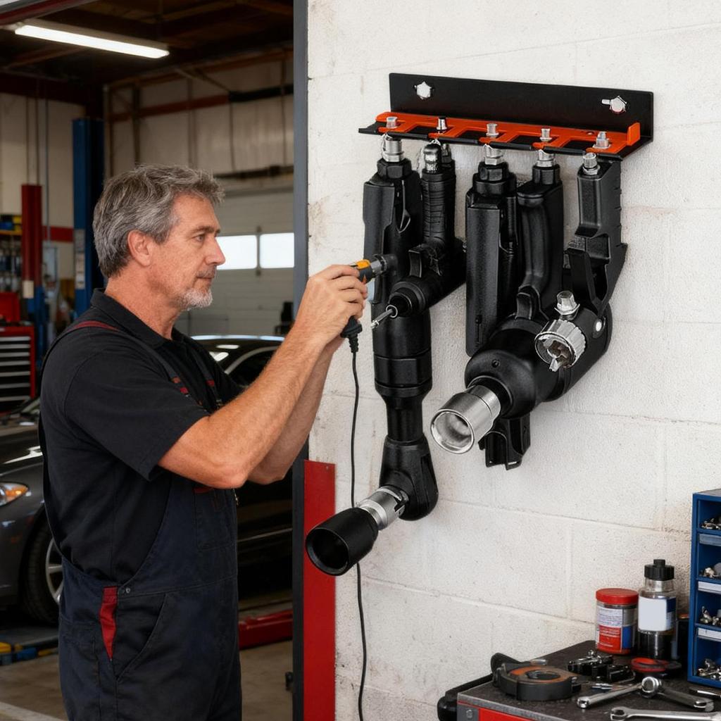 Air Tool Holder 5-Slot Wall Drill Grinder Station Power Tool Hanger For Electric Gadgets Drill Screwdriver Grinder Garage Studio
