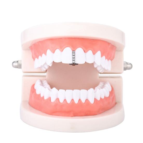Teeth Braces Heart Shape Cubic Zirconia Men Women Hip Hop Vertical Stick Braces for Halloween
