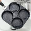 Egg Burger Frying Pan Nonstick Wooden Handle Multifunctional Kitchen Cookware for Pancake Burger Breakfast Universal Stove